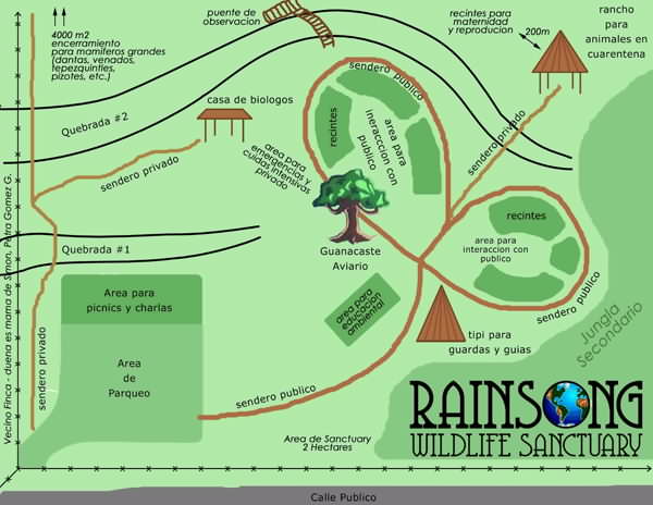 Costa Rica's Rainsong Wildlife Sanctuary Map